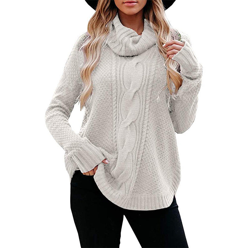 High collar women's sweater autumn winter sweater