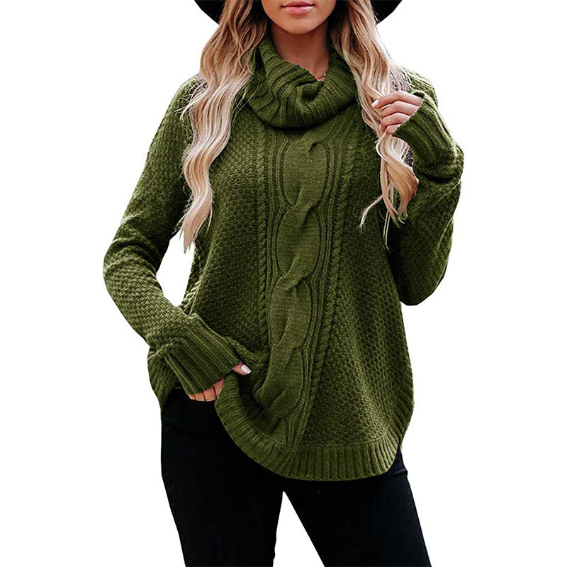 High collar women's sweater autumn winter sweater